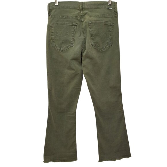Mother The Insider Crop Step Fray Jeans Army Green Sz 27 - Picture 4 of 8